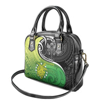 New Zealand Cook Islands Shoulder Handbag Maori Tiki With Circle Stars Turtle - Polynesian Pride