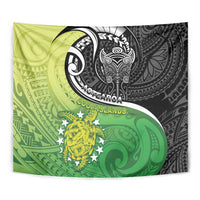 New Zealand Cook Islands Tapestry Maori Tiki With Circle Stars Turtle - Polynesian Pride