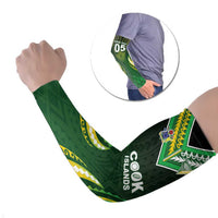 Custom Cook Islands Rugby Arm Sleeves Unique Style Green Version - Polynesian Pride