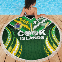 Cook Islands Rugby Beach Blanket Unique Style Green Version - Polynesian Pride