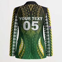 Custom Cook Islands Rugby Blazer Unique Style Green Version - Polynesian Pride