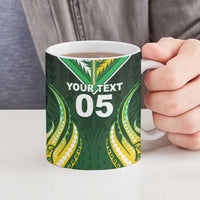 Custom Cook Islands Rugby Ceramic Mug Unique Style Green Version - Polynesian Pride