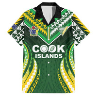 Custom Cook Islands Rugby Family Matching Long Sleeve Bodycon Dress and Hawaiian Shirt Unique Style Green Version - Polynesian Pride