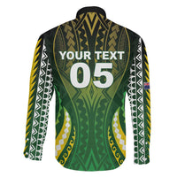 Custom Cook Islands Rugby Family Matching Off Shoulder Short Dress and Hawaiian Shirt Unique Style Green Version - Polynesian Pride