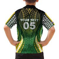 Custom Cook Islands Rugby Family Matching Puletasi and Hawaiian Shirt Unique Style Green Version - Polynesian Pride