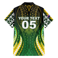 Custom Cook Islands Rugby Family Matching Tank Maxi Dress and Hawaiian Shirt Unique Style Green Version - Polynesian Pride
