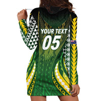 Custom Cook Islands Rugby Hoodie Dress Unique Style Green Version - Polynesian Pride