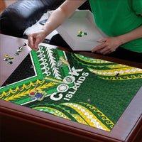 Cook Islands Rugby Puzzle Unique Style Green Version - Polynesian Pride