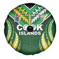 Cook Islands Rugby Spare Tire Cover Unique Style Green Version - Polynesian Pride