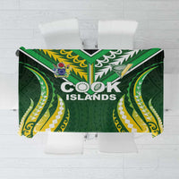Cook Islands Rugby Tablecloth Unique Style Green Version - Polynesian Pride