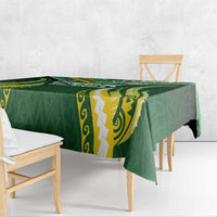 Cook Islands Rugby Tablecloth Unique Style Green Version - Polynesian Pride