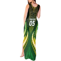 Custom Cook Islands Rugby Tank Maxi Dress Unique Style Green Version - Polynesian Pride