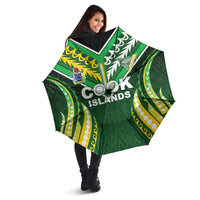Cook Islands Rugby Umbrella Unique Style Green Version - Polynesian Pride