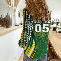 Custom Cook Islands Rugby Women Casual Shirt Unique Style Green Version - Polynesian Pride
