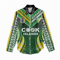 Custom Cook Islands Rugby Women Casual Shirt Unique Style Green Version - Polynesian Pride