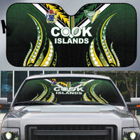 Cook Islands Rugby Auto Sun Shade Unique Style Black Version - Polynesian Pride