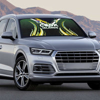 Cook Islands Rugby Auto Sun Shade Unique Style Black Version - Polynesian Pride