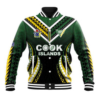 Custom Cook Islands Rugby Baseball Jacket Unique Style Black Version - Polynesian Pride