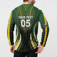 Custom Cook Islands Rugby Button Sweatshirt Unique Style Black Version - Polynesian Pride