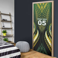 Custom Cook Islands Rugby Door Cover Unique Style Black Version - Polynesian Pride