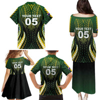 Custom Cook Islands Rugby Family Matching Puletasi and Hawaiian Shirt Unique Style Black Version - Polynesian Pride