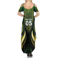 Custom Cook Islands Rugby Family Matching Summer Maxi Dress and Hawaiian Shirt Unique Style Black Version - Polynesian Pride