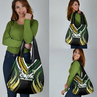 Cook Islands Rugby Grocery Bag Unique Style Black Version - Polynesian Pride