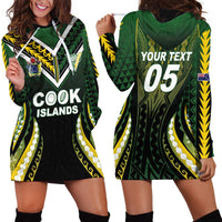 Custom Cook Islands Rugby Hoodie Dress Unique Style Black Version - Polynesian Pride
