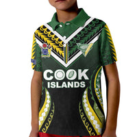 Custom Cook Islands Rugby Kid Polo Shirt Unique Style Black Version - Polynesian Pride