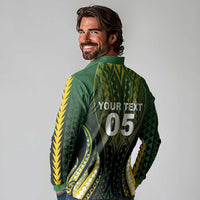 Custom Cook Islands Rugby Long Sleeve Polo Shirt Unique Style Black Version - Polynesian Pride