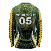 Custom Cook Islands Rugby Long Sleeve Shirt Unique Style Black Version - Polynesian Pride