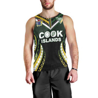 Custom Cook Islands Rugby Men Tank Top Unique Style Black Version - Polynesian Pride