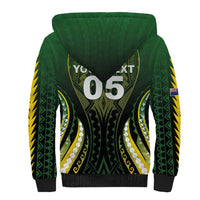 Custom Cook Islands Rugby Sherpa Hoodie Unique Style Black Version - Polynesian Pride