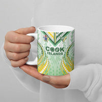 Custom Cook Islands Rugby Ceramic Mug Unique Style White Version - Polynesian Pride