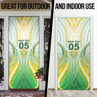 Custom Cook Islands Rugby Door Cover Unique Style White Version - Polynesian Pride