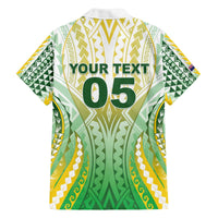 Custom Cook Islands Rugby Family Matching Off The Shoulder Long Sleeve Dress and Hawaiian Shirt Unique Style White Version - Polynesian Pride
