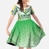 Custom Cook Islands Rugby Family Matching Tank Maxi Dress and Hawaiian Shirt Unique Style White Version - Polynesian Pride