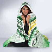 Cook Islands Rugby Hooded Blanket Unique Style White Version - Polynesian Pride