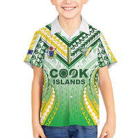 Custom Cook Islands Rugby Kid Hawaiian Shirt Unique Style White Version - Polynesian Pride
