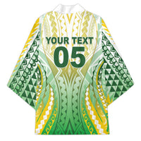 Custom Cook Islands Rugby Kimono Unique Style White Version LT05 - Polynesian Pride