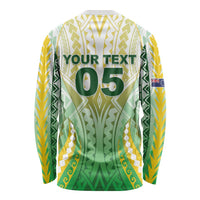 Custom Cook Islands Rugby Long Sleeve Shirt Unique Style White Version - Polynesian Pride
