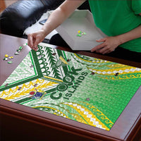 Cook Islands Rugby Puzzle Unique Style White Version - Polynesian Pride