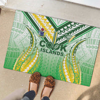 Cook Islands Rugby Rubber Doormat Unique Style White Version - Polynesian Pride