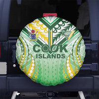 Cook Islands Rugby Spare Tire Cover Unique Style White Version - Polynesian Pride