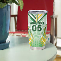 Custom Cook Islands Rugby Tumbler Cup Unique Style White Version LT05 - Polynesian Pride