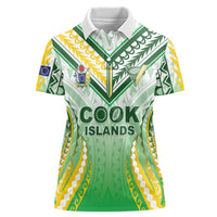 Custom Cook Islands Rugby Women Polo Shirt Unique Style White Version - Polynesian Pride
