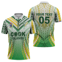 Custom Cook Islands Rugby Zipper Polo Shirt Unique Style White Version - Polynesian Pride