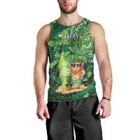 Personalised Hawaii St.Patrick Day Men Tank Top Surfing Leprechaun LT05 - Polynesian Pride
