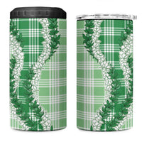 Green Hawaii Palaka 4 in 1 Can Cooler Tumbler Hawaiian Honohono Lei