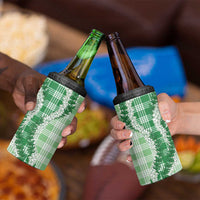 Green Hawaii Palaka 4 in 1 Can Cooler Tumbler Hawaiian Honohono Lei